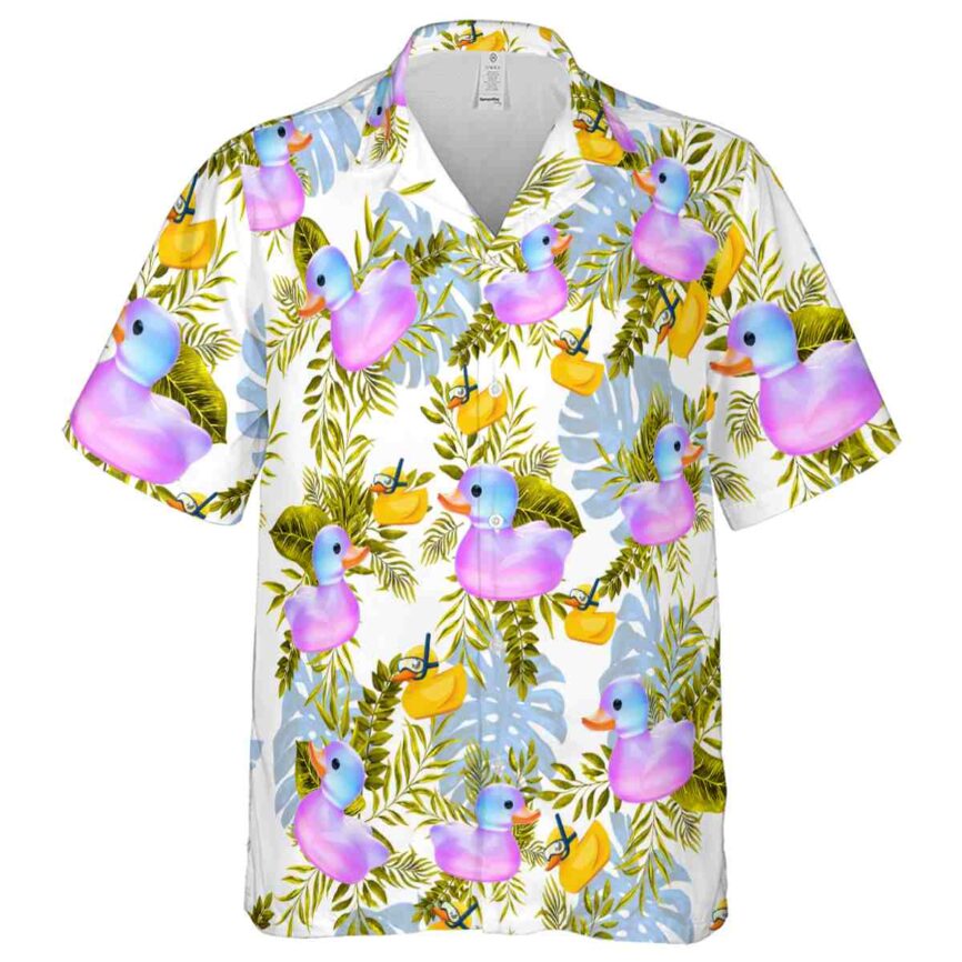 Rubber Duck Tropical Fronds Hawaiian Shirt Fashion forward