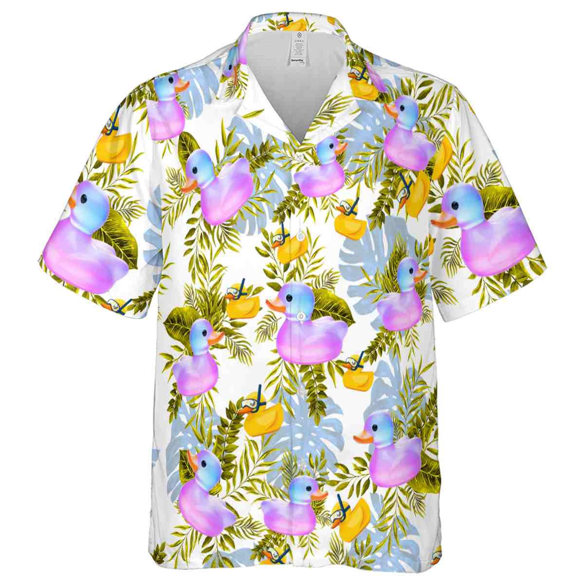 Rubber Duck Tropical Fronds Hawaiian Shirt Fashion forward Rubber Duck Tropical Fronds Hawaiian Shirt Fashion forward