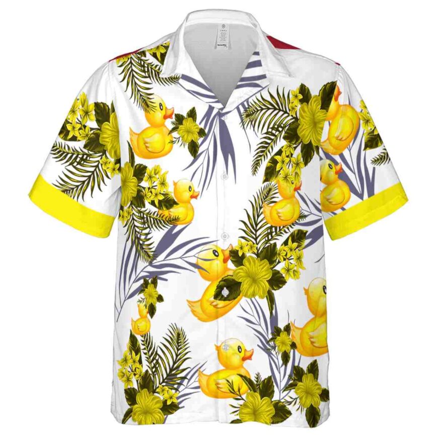 Rubber Duck US Flag Floral Hawaiian Shirt Fashion forward