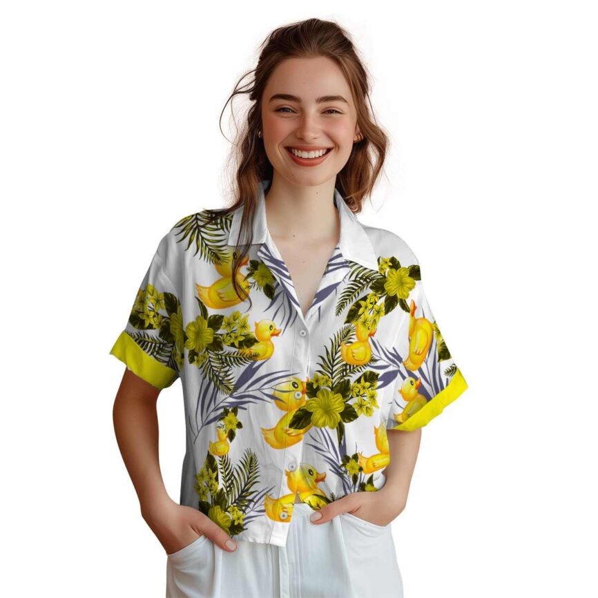 Rubber Duck US Flag Floral Hawaiian Shirt Top rated