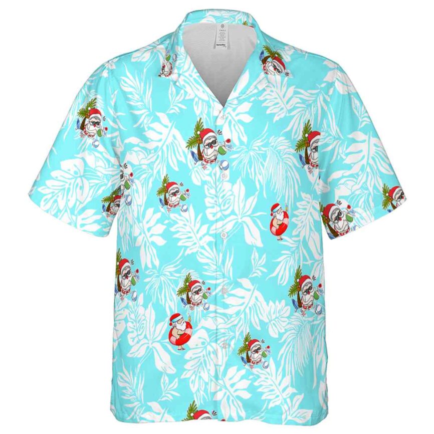 Santa Bold Foliage Hawaiian Shirt Fashion forward