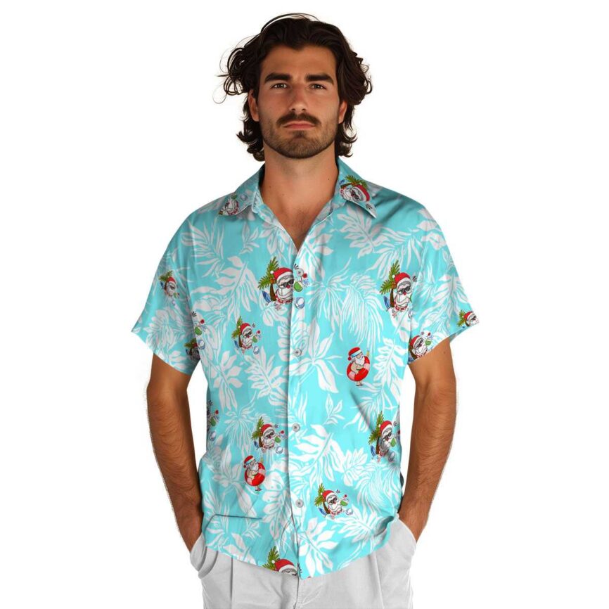 Santa Bold Foliage Hawaiian Shirt New Arrival