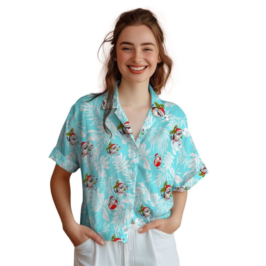 Santa Bold Foliage Hawaiian Shirt Top rated