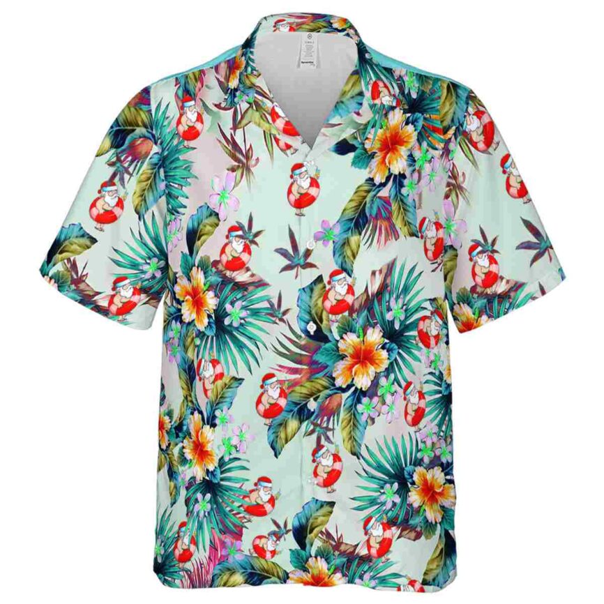 Santa Floral Burst Hawaiian Shirt Fashion forward