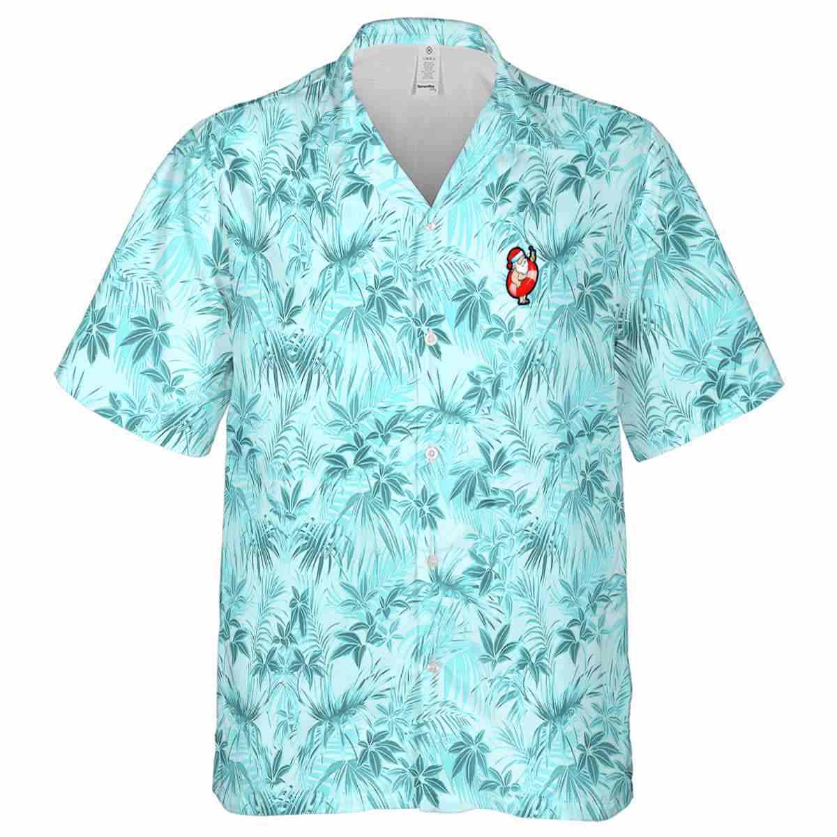 Santa Foliage Print Hawaiian Shirt Fashion forward Santa Foliage Print Hawaiian Shirt Fashion forward