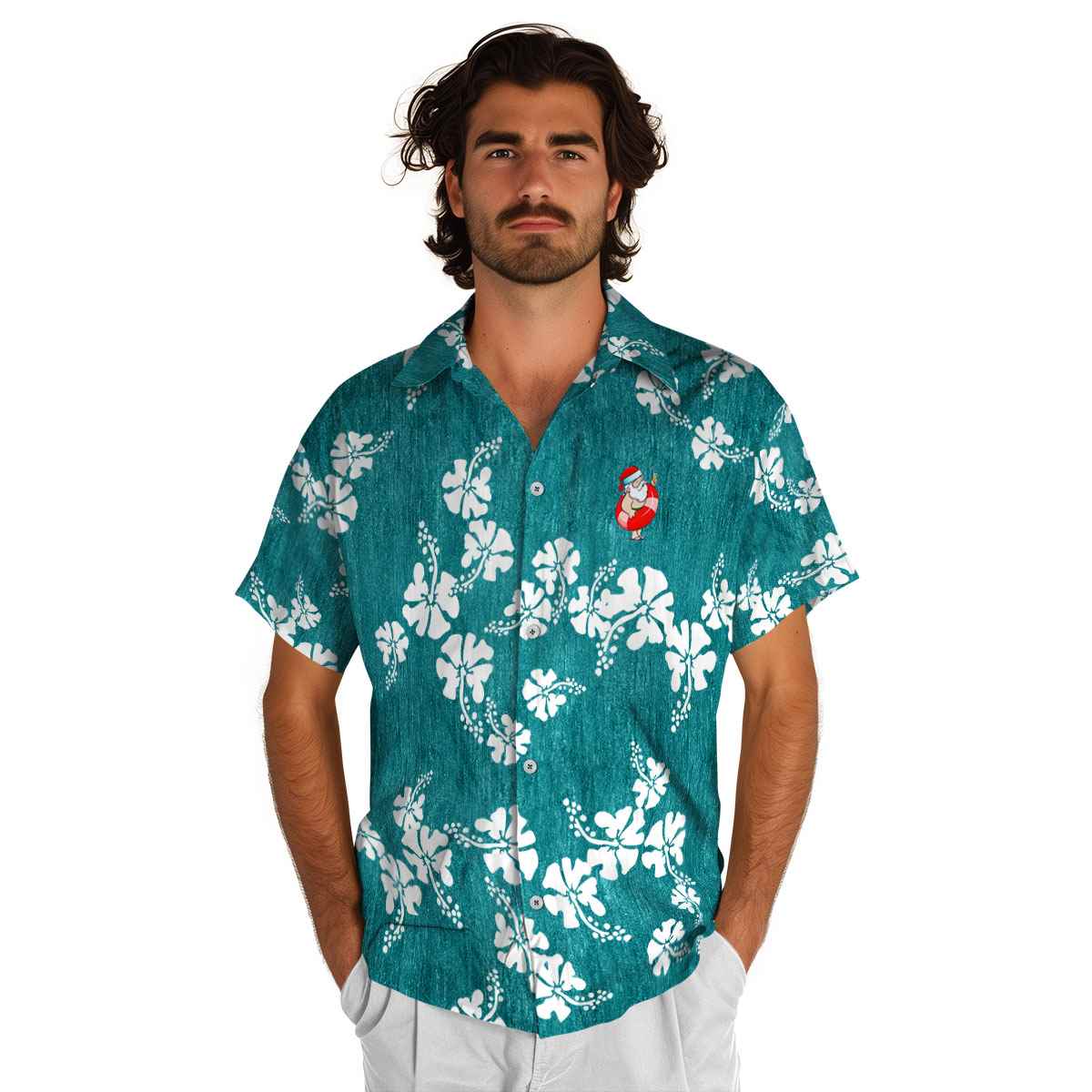 Santa Hibiscus Blossom Hawaiian Shirt New Arrival Santa Hibiscus Blossom Hawaiian Shirt New Arrival
