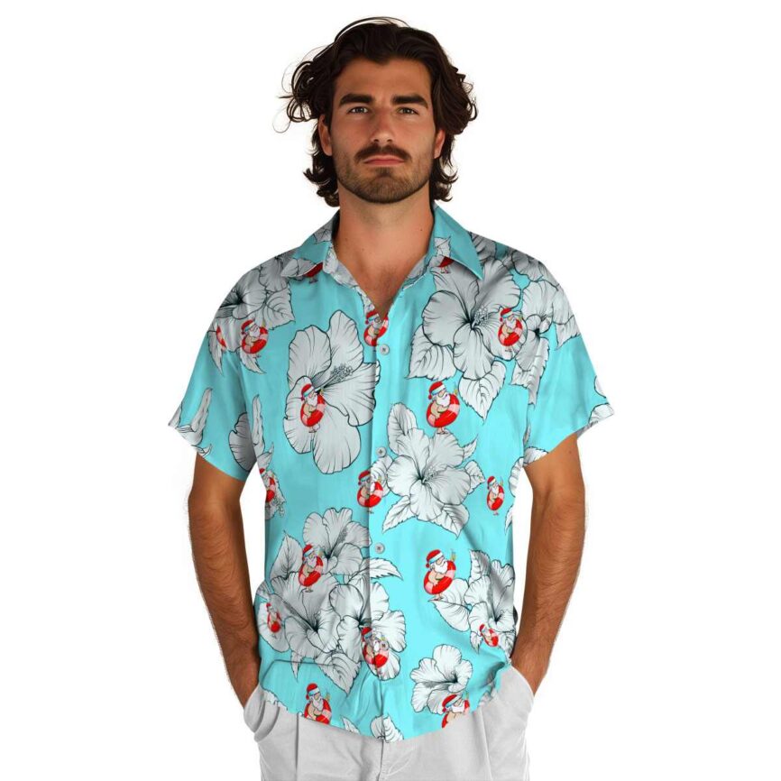 Santa Hibiscus Flower Hawaiian Shirt New Arrival