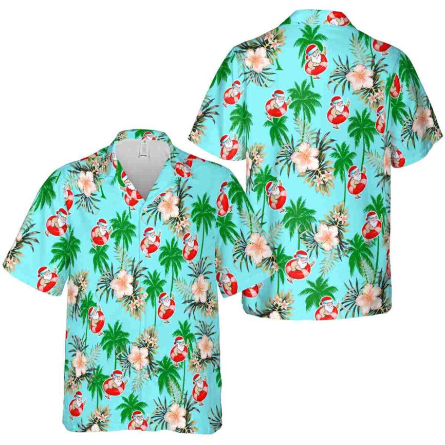 Santa Hibiscus Palm Hawaiian Shirt Premium grade