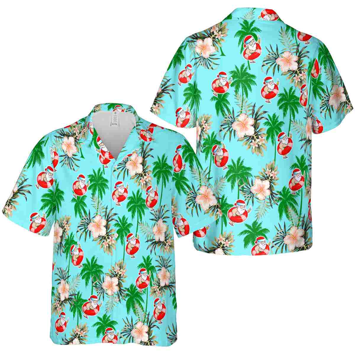 Santa Hibiscus Palm Hawaiian Shirt Premium grade Santa Hibiscus Palm Hawaiian Shirt Premium grade