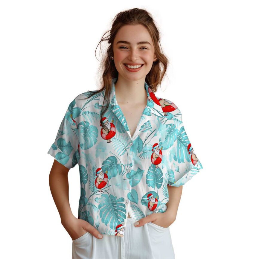 Santa Leaf Pattern Hawaiian Shirt Top rated