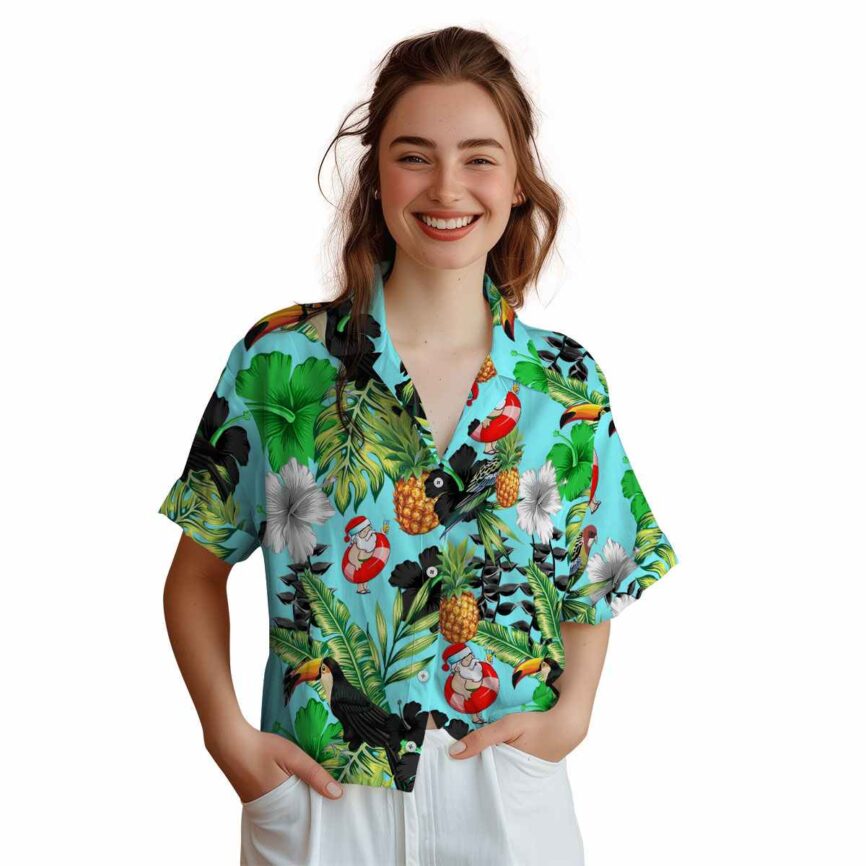 Santa Leafy Toucan Hawaiian Shirt Top rated