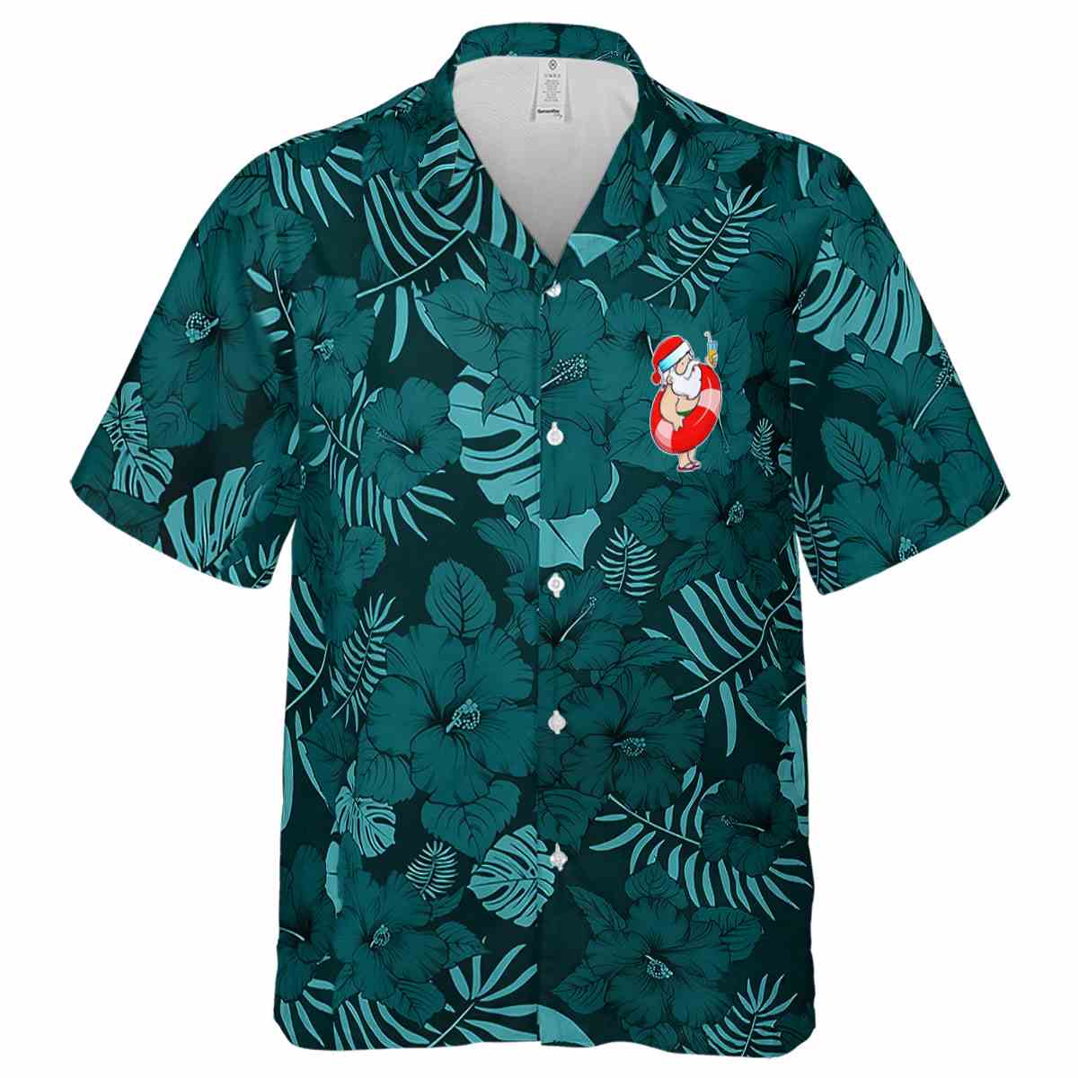 Santa Monochrome Floral Hawaiian Shirt Fashion forward Santa Monochrome Floral Hawaiian Shirt Fashion forward