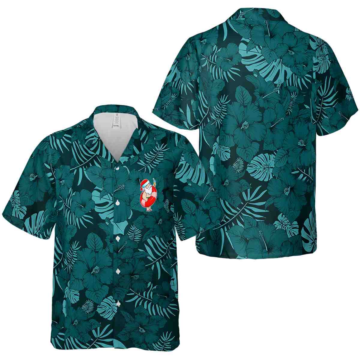 Santa Monochrome Floral Hawaiian Shirt Premium grade Santa Monochrome Floral Hawaiian Shirt Premium grade