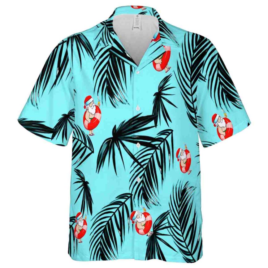 Santa Monochrome Palm Hawaiian Shirt Fashion forward