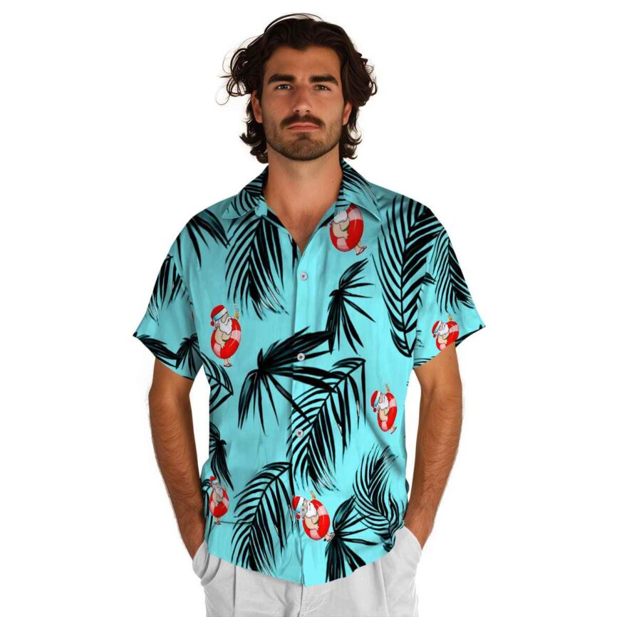 Santa Monochrome Palm Hawaiian Shirt New Arrival