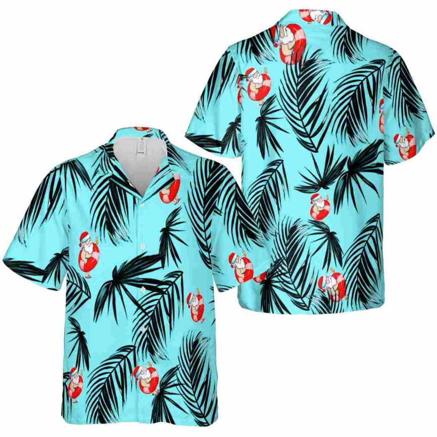 Santa Monochrome Palm Hawaiian Shirt Premium grade
