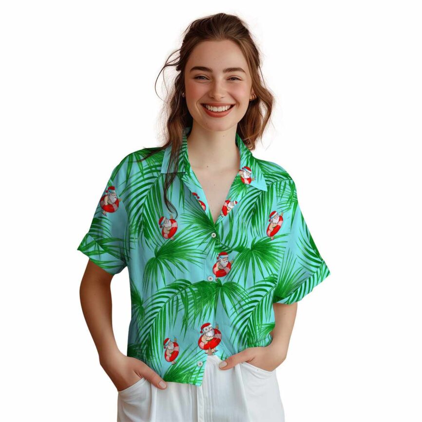 Santa Palm Frond Hawaiian Shirt Top rated