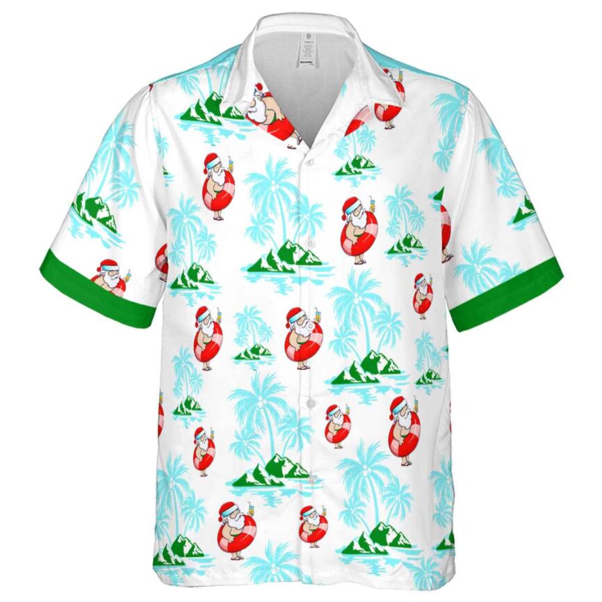 Santa Palm Island Graphic Hawaiian Shirt Fashion forward
