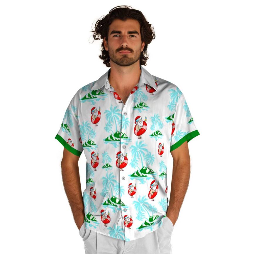 Santa Palm Island Graphic Hawaiian Shirt New Arrival