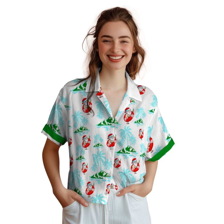 Santa Palm Island Graphic Hawaiian Shirt Top rated