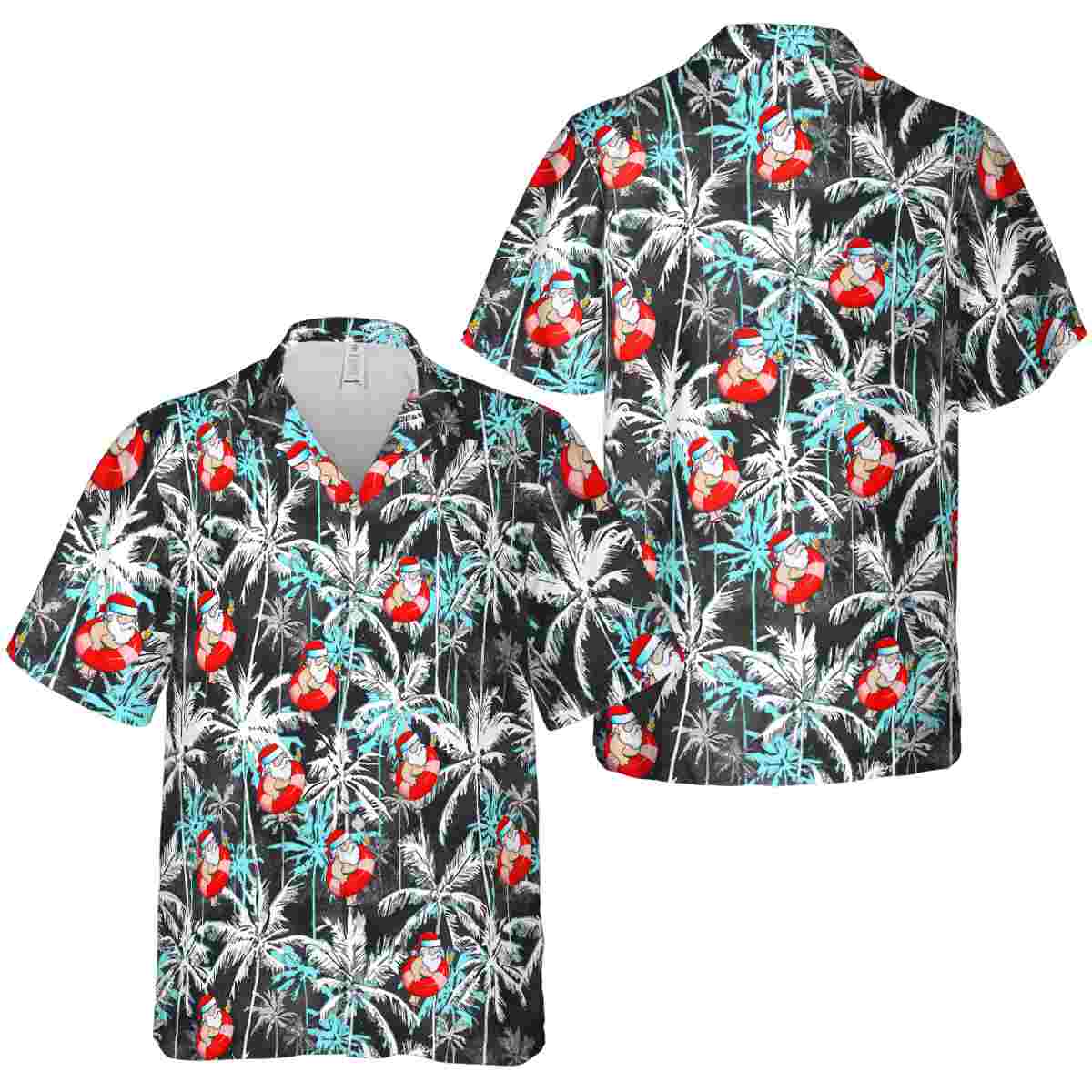 Santa Palm Themed Hawaiian Shirt Premium grade Santa Palm Themed Hawaiian Shirt Premium grade