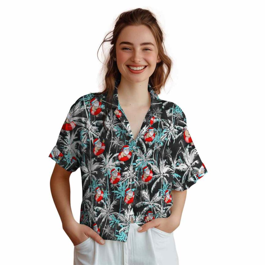 Santa Palm Themed Hawaiian Shirt Top rated