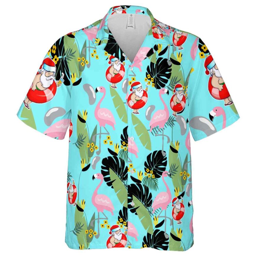 Santa Pink Flamingo Hawaiian Shirt Fashion forward