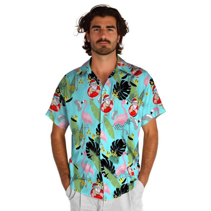 Santa Pink Flamingo Hawaiian Shirt New Arrival