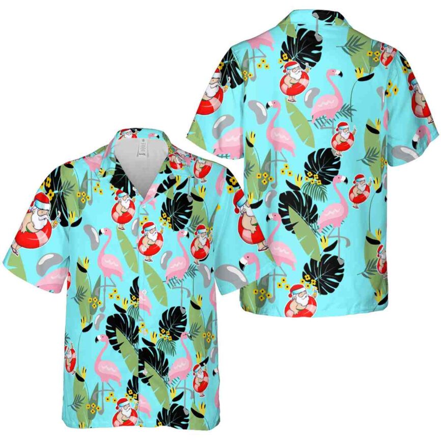 Santa Pink Flamingo Hawaiian Shirt Premium grade