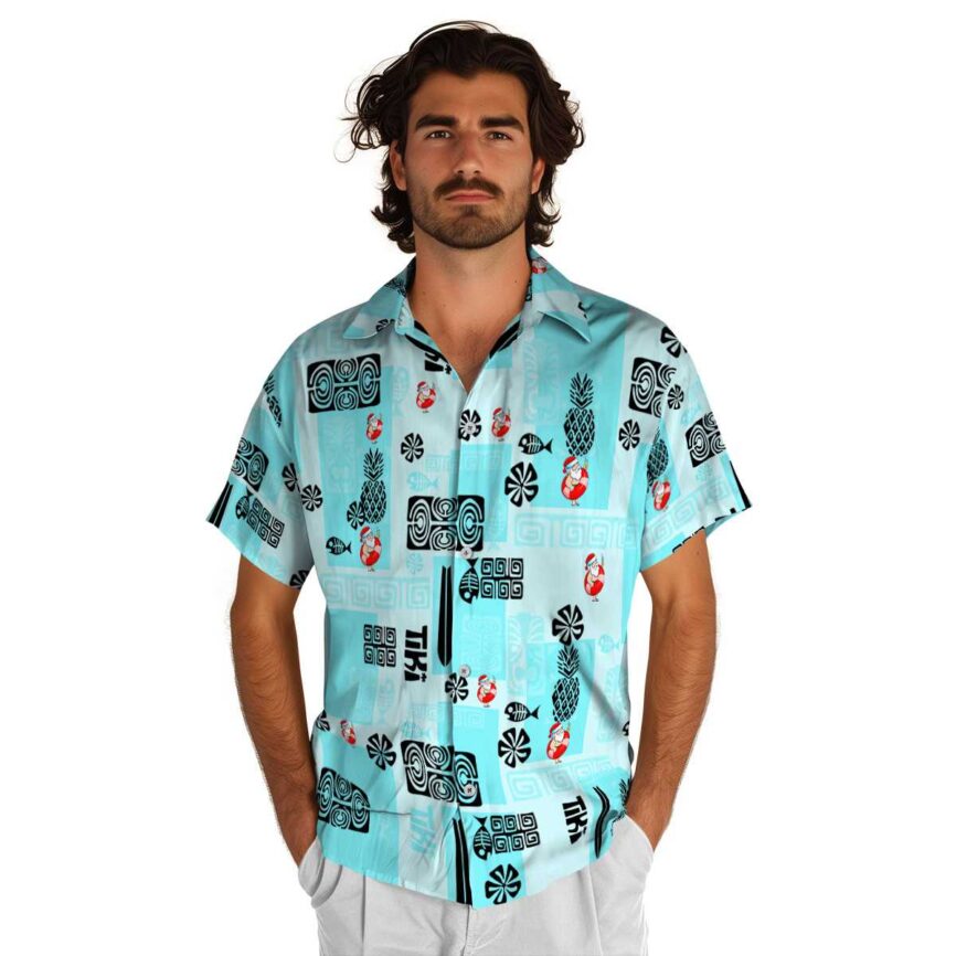 Santa Tiki Motifs Hawaiian Shirt New Arrival