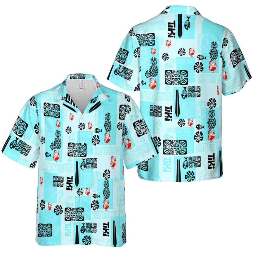 Santa Tiki Motifs Hawaiian Shirt Premium grade