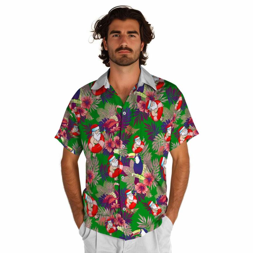 Santa Tropical Bird Hawaiian Shirt New Arrival
