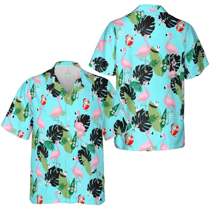 Santa Tropical Flamingo Hawaiian Shirt Premium grade