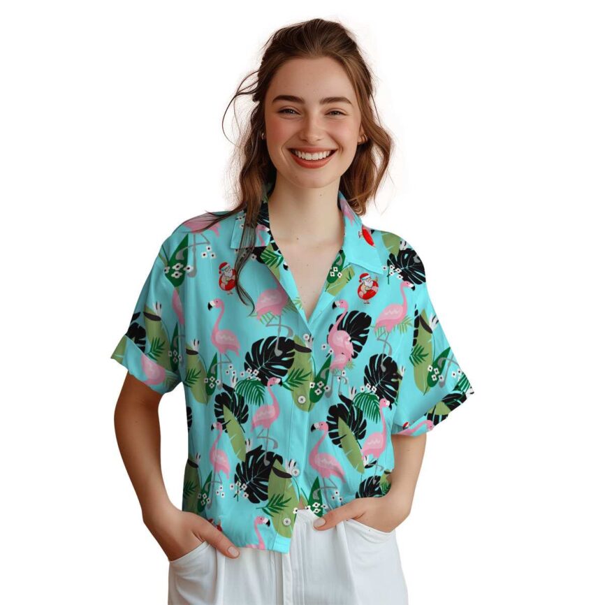Santa Tropical Flamingo Hawaiian Shirt Top rated