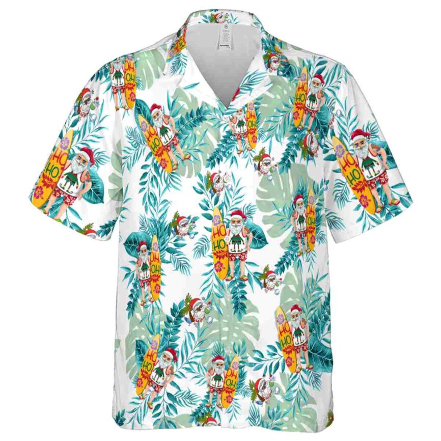 Santa Tropical Fronds Hawaiian Shirt Fashion forward 1