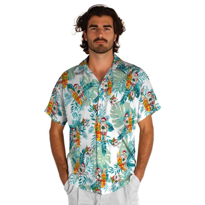 Santa Tropical Fronds Hawaiian Shirt New Arrival 1