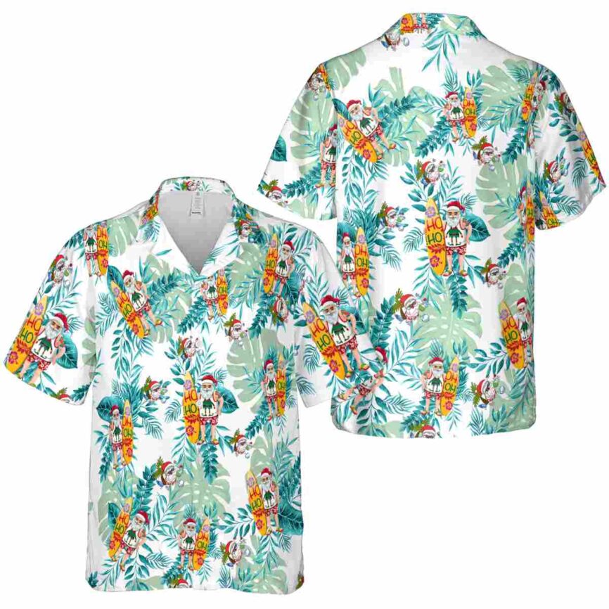 Santa Tropical Fronds Hawaiian Shirt Premium grade 1