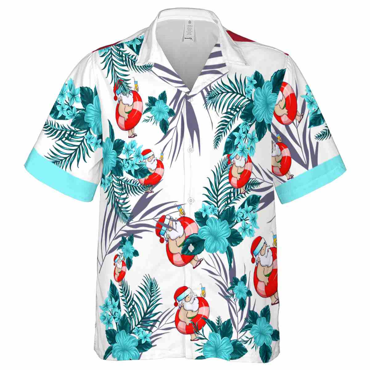 Santa US Flag Floral Hawaiian Shirt Fashion forward Santa US Flag Floral Hawaiian Shirt Fashion forward