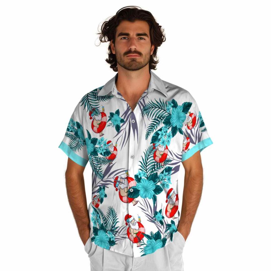 Santa US Flag Floral Hawaiian Shirt New Arrival