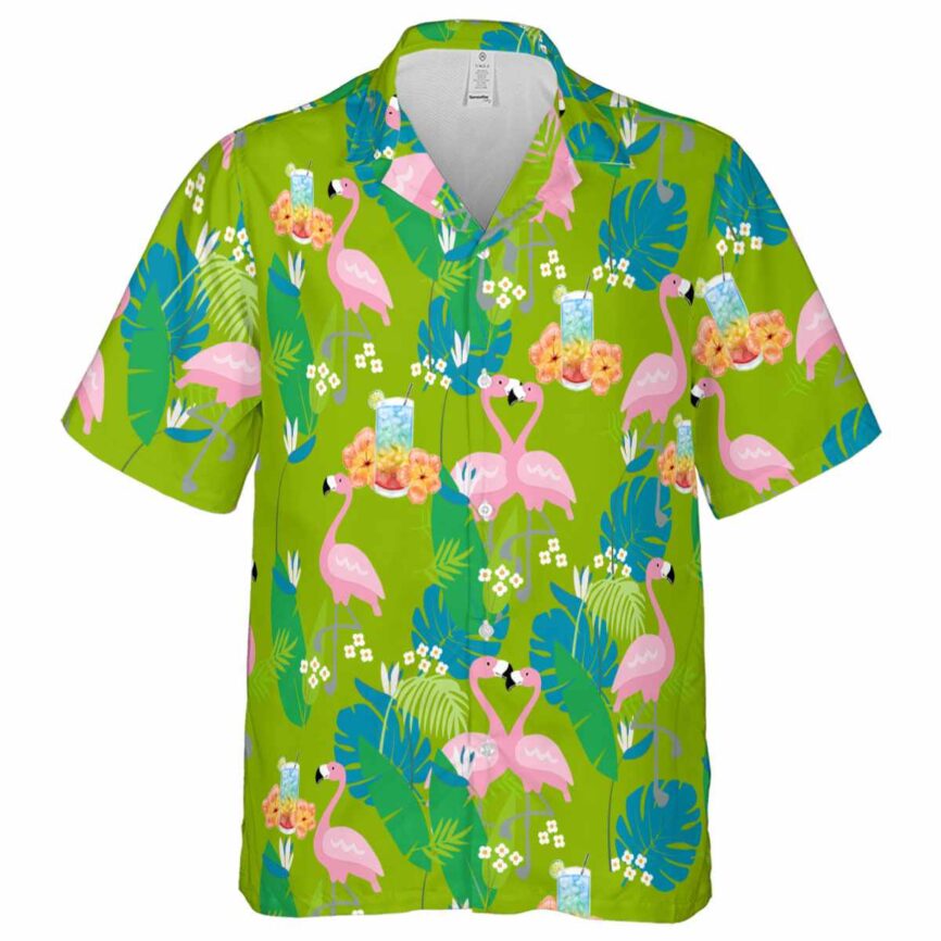 Scotch And Soda Flamingo Leaf Hawaiian Shirt Fashion forward