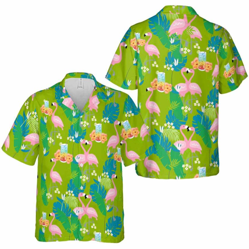 Scotch And Soda Flamingo Leaf Hawaiian Shirt Premium grade