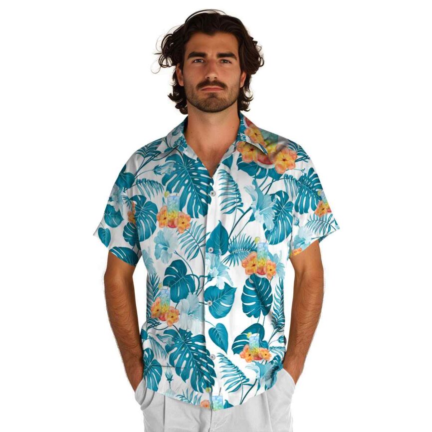 Scotch And Soda Leaf Pattern Hawaiian Shirt New Arrival