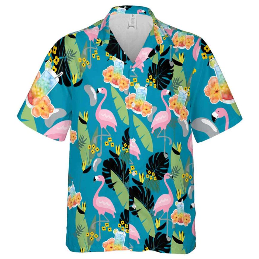 Scotch And Soda Pink Flamingo Hawaiian Shirt Fashion forward