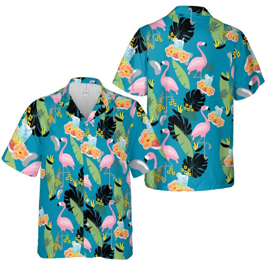 Scotch And Soda Pink Flamingo Hawaiian Shirt Premium grade