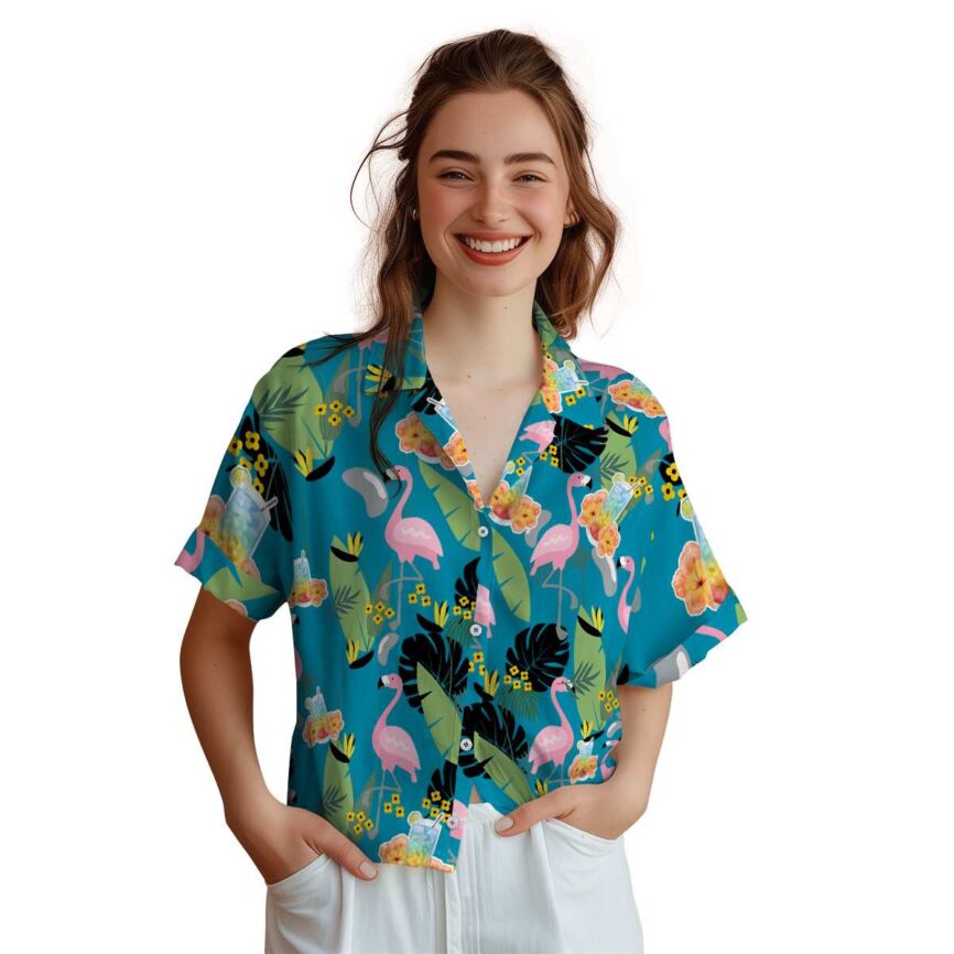 Scotch And Soda Pink Flamingo Hawaiian Shirt Top rated