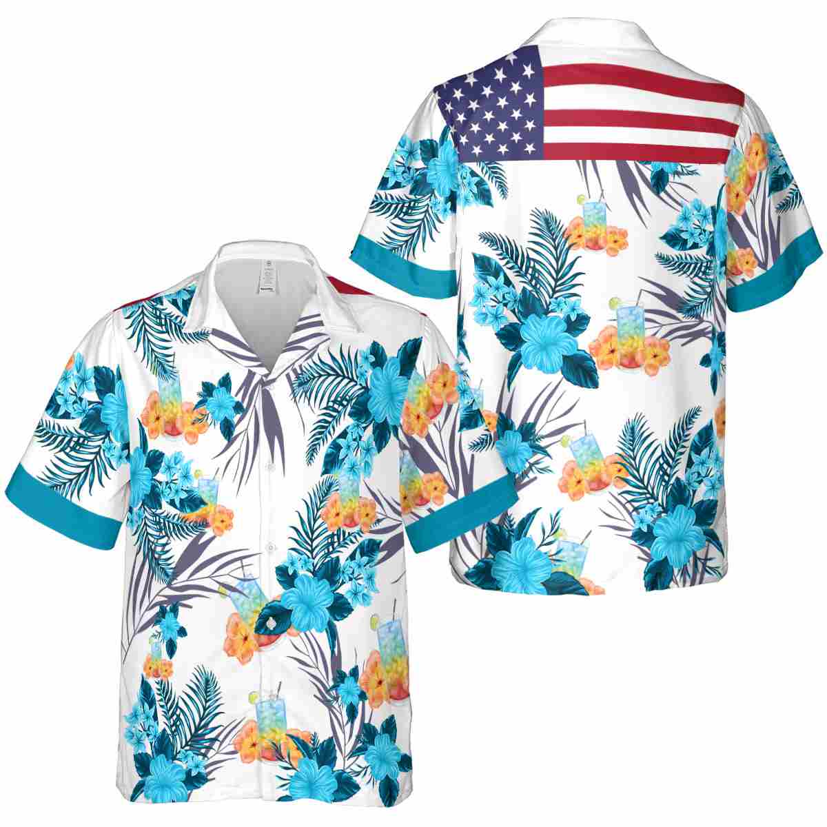 Scotch And Soda US Flag Floral Hawaiian Shirt Premium grade Scotch And Soda US Flag Floral Hawaiian Shirt Premium grade