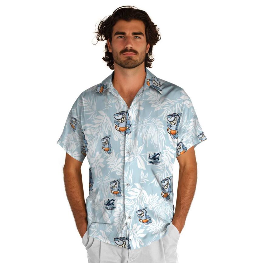 Shark Bold Foliage Hawaiian Shirt New Arrival