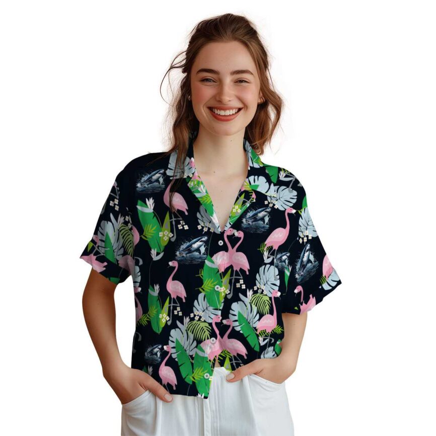 Shark Flamingo Leaf Hawaiian Shirt Top rated