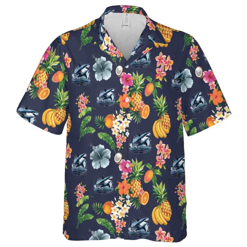 Shark Fruit Pattern Hawaiian Shirt Fashion forward