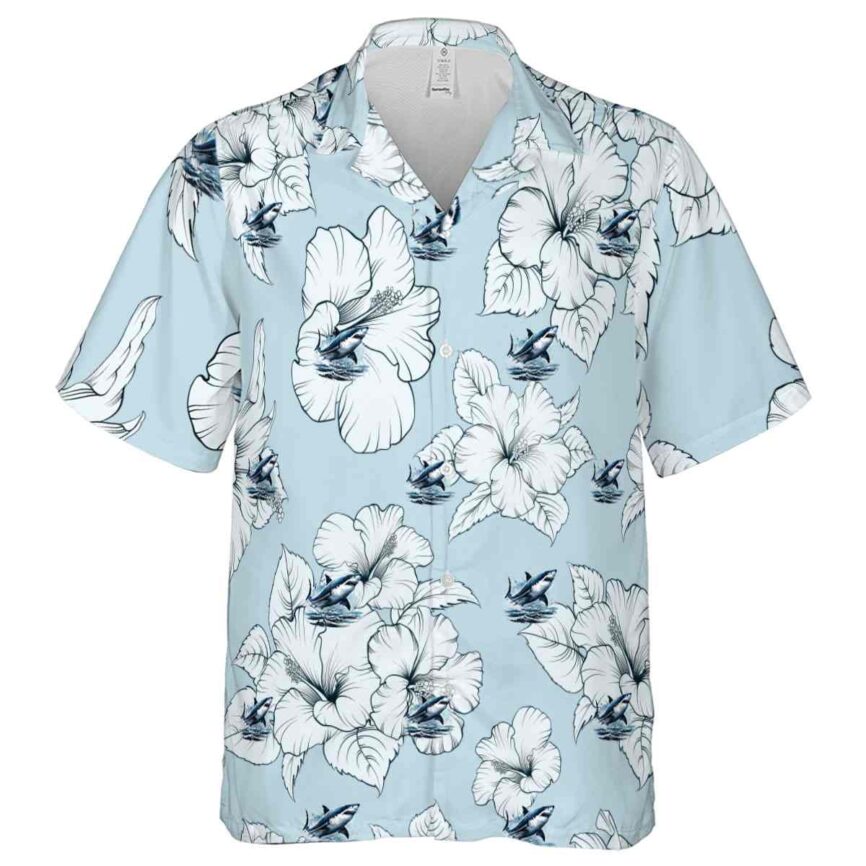 Shark Hibiscus Flower Hawaiian Shirt Fashion forward